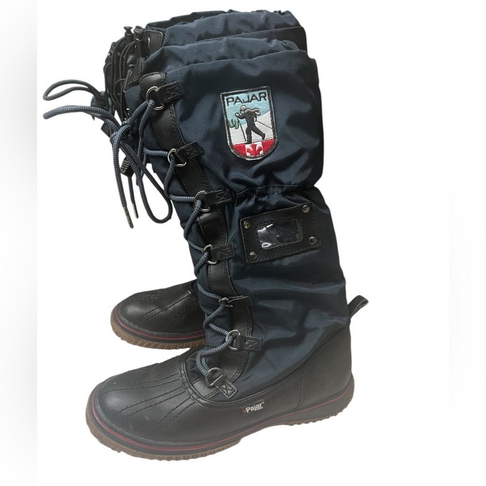 Pajar Canada Fleece-Lined Waterproof Winter Boots Women's 6–6.5 Tall Navy EUC - Picture 5 of 13